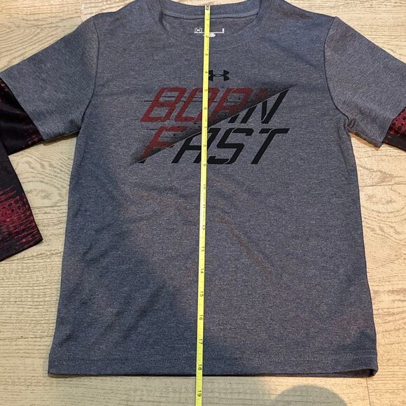NWT Under Armour long-sleeved "Born Fast" athletic tee two layers size 5 - Picture 6 of 8